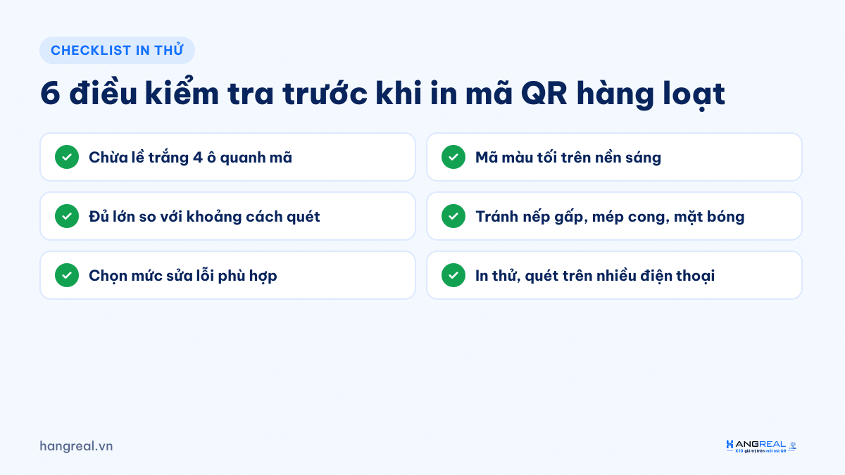 Checklist 6 điều kiểm tra trước khi in mã QR lên bao bì hàng loạt