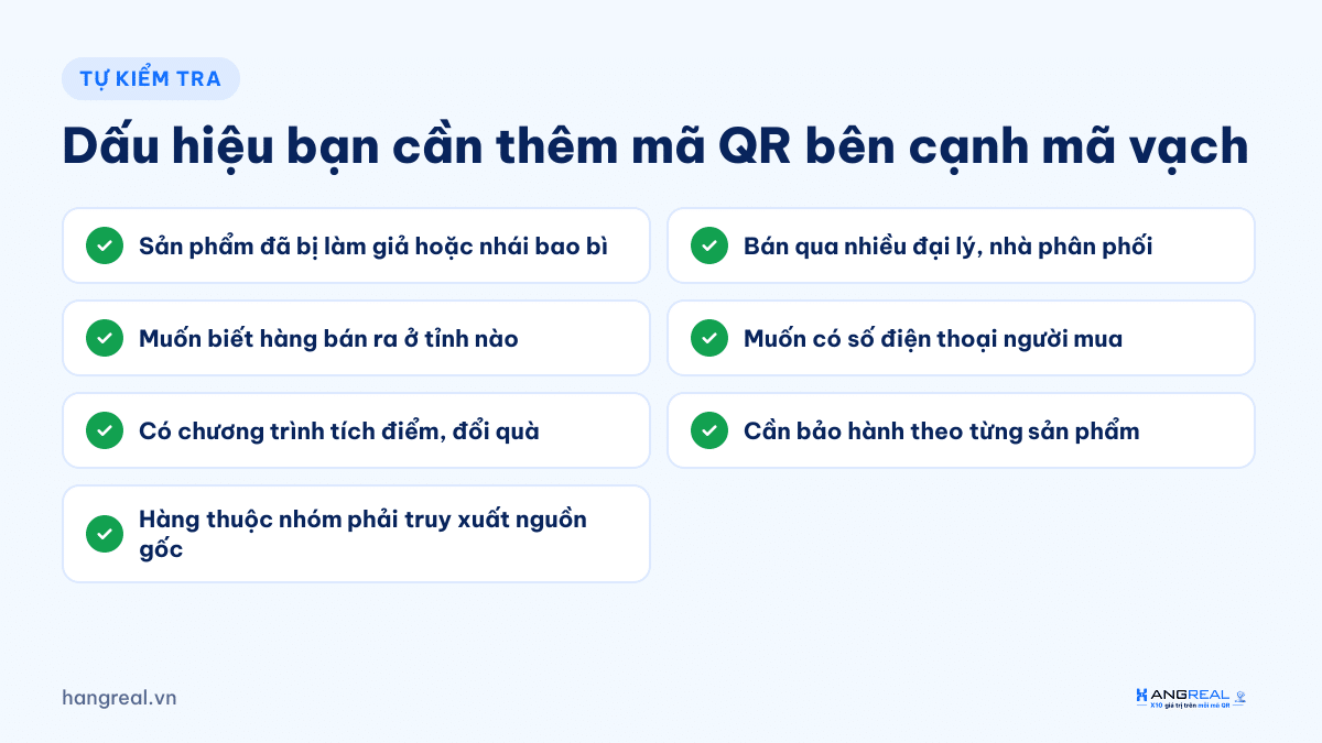 Checklist dấu hiệu doanh nghiệp cần thêm mã QR bên cạnh mã vạch GS1