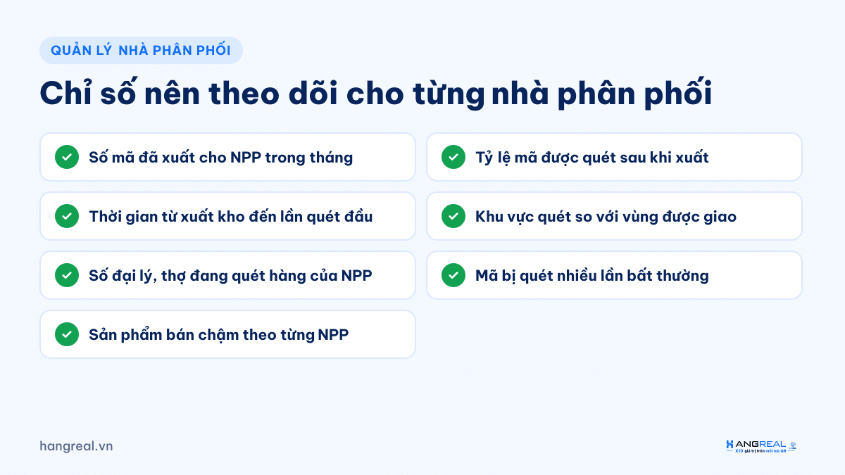 Checklist chỉ số cần theo dõi khi quản lý nhà phân phối